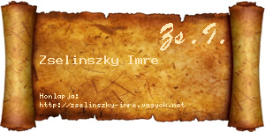 Zselinszky Imre névjegykártya